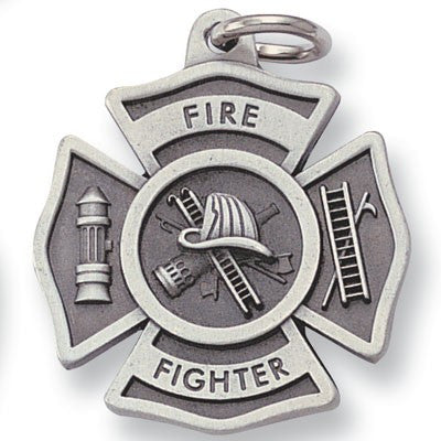 Firefighter Sculptured Genuine Pewter Key Chain-Key Chain-Schoppy's Since 1921