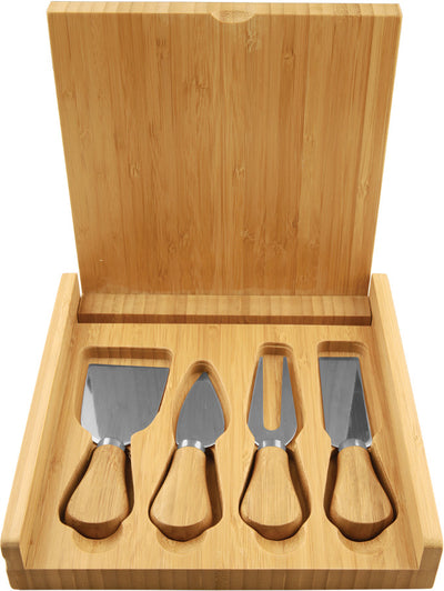 Bamboo Cheese Set with 4 Tools-Cutting Board-Schoppy's Since 1921