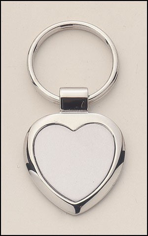 Polished Heart-Shaped Silver Keyring-Key Chain-Schoppy's Since 1921