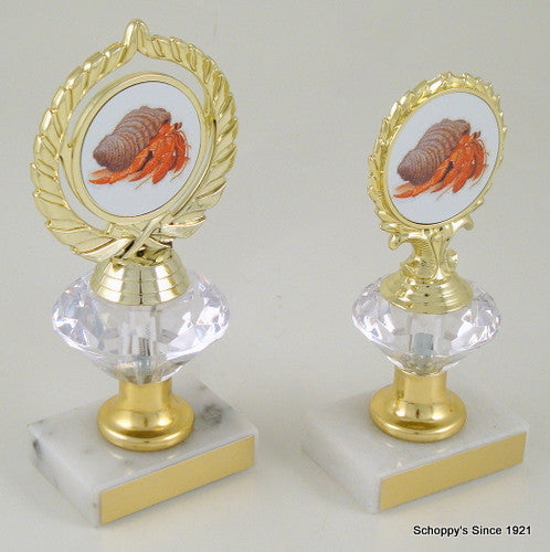 Hermit Crab Logo Diamond Riser Trophy Small-Trophies-Schoppy&