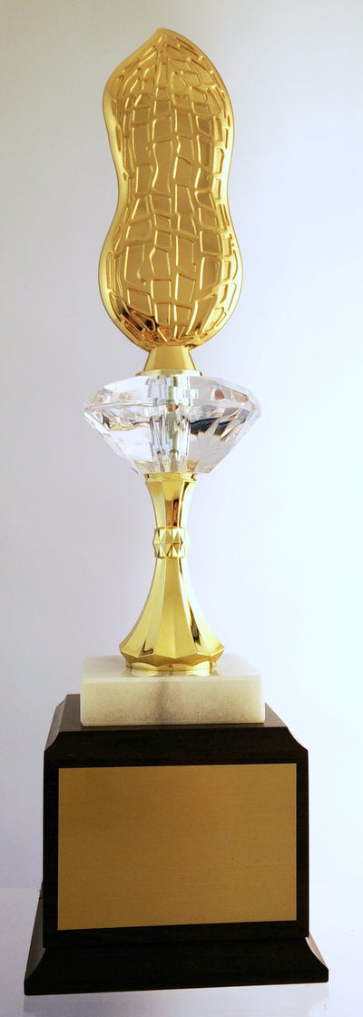 Metal Peanut Perpetual Trophy With Diamond Riser-Trophy-Schoppy's Since 1921