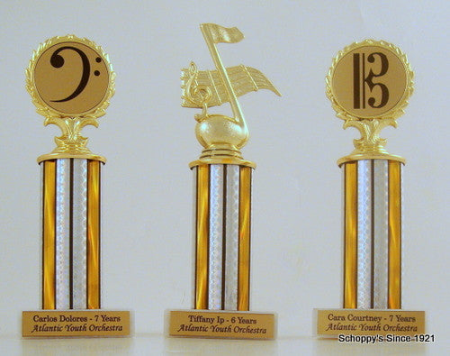 Music Note Column Trophy on Marble Base-Trophies-Schoppy&