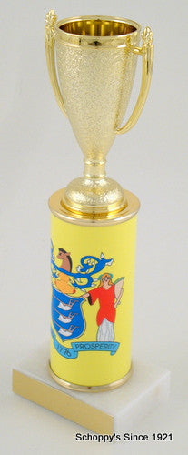 New Jersey Flag Original Metal Roll Column Cup Trophy-Trophies-Schoppy&