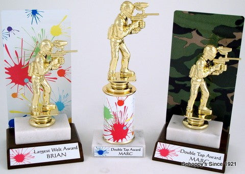 Paintball Trophy On Camo Round Column-Trophies-Schoppy&