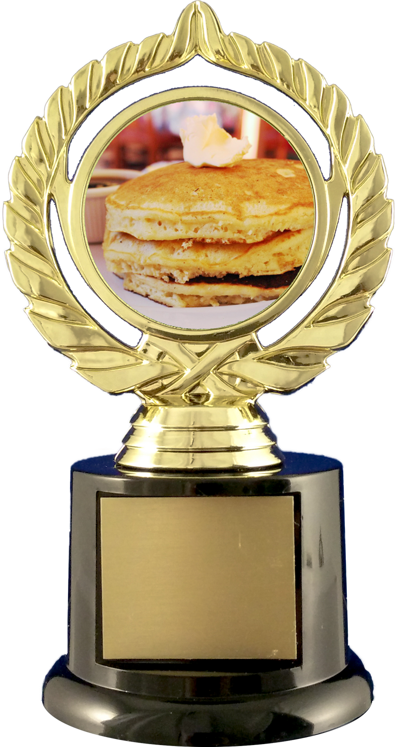 Pancake Trophy On Black Round Base-Trophy-Schoppy&