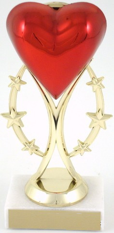 Heart Trophy on Six-Star Riser-Trophies-Schoppy's Since 1921