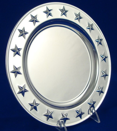 Silver Plated Raised Star Tray-Tray-Schoppy's Since 1921