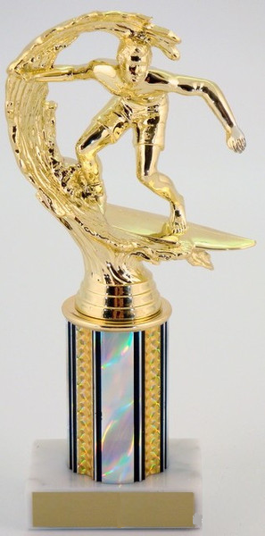 Surfer Trophy on 3 Inch Column-Trophies-Schoppy's Since 1921