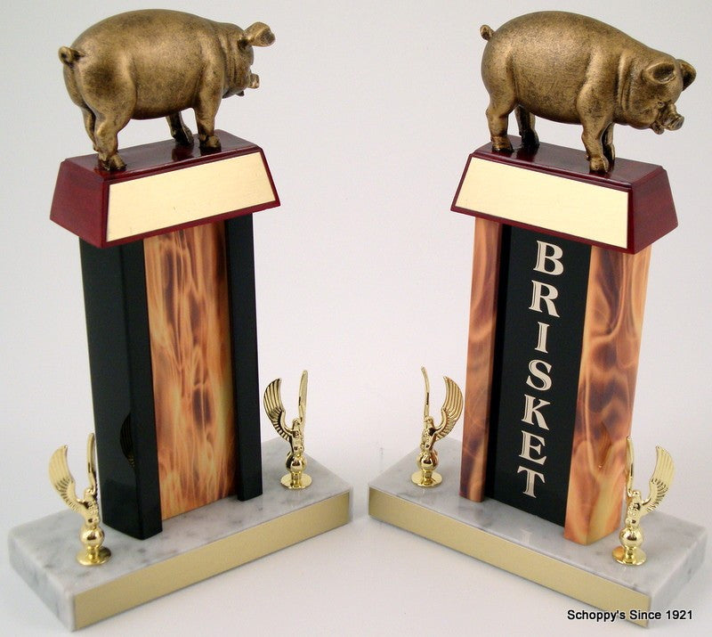 Pig Trophy with Black Column & Flaming Center - Schoppy Original-Trophies-Schoppy&
