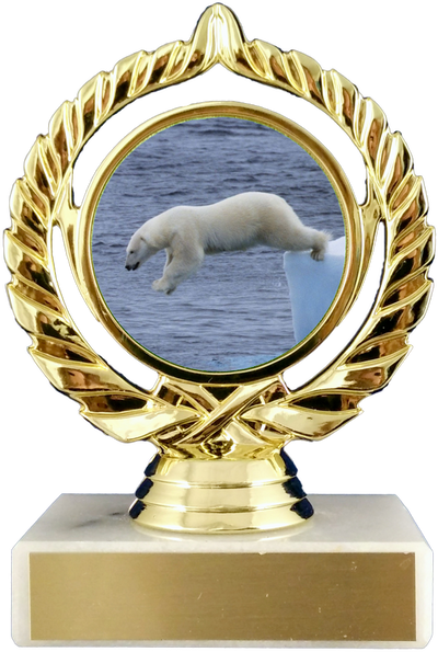Polar Bear Plunge Logo Trophy On Marble-Trophy-Schoppy's Since 1921
