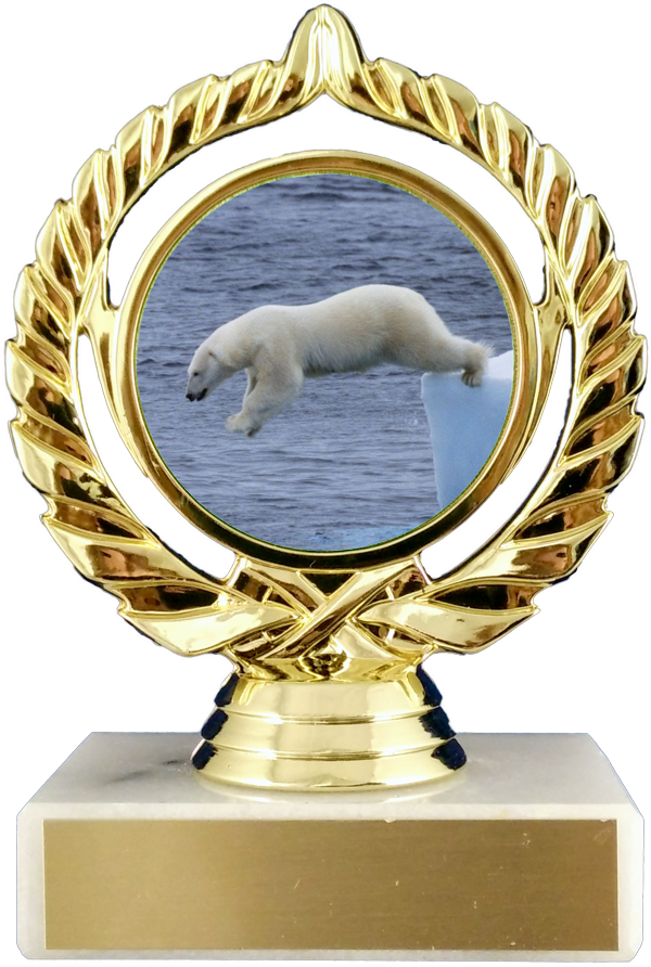 Polar Bear Plunge Logo Trophy On Marble-Trophy-Schoppy&