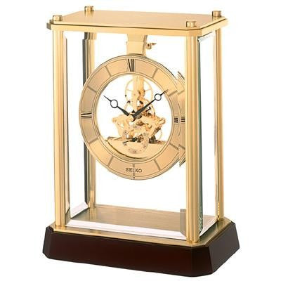 Seiko Gold Skeleton Mantle Clock-Clock-Schoppy's Since 1921