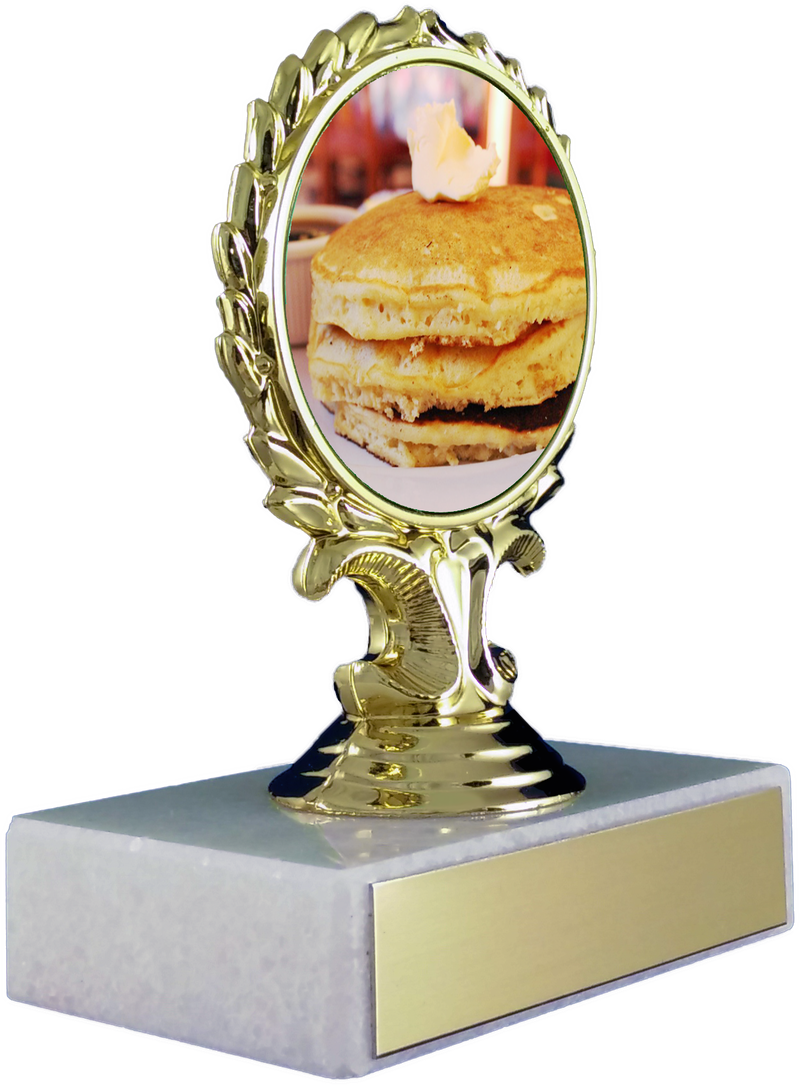 Pancake Trophy On Marble Base-Trophy-Schoppy&