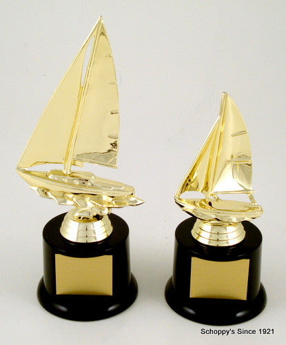 Sailboat Trophy On Marble - Large-Trophies-Schoppy&