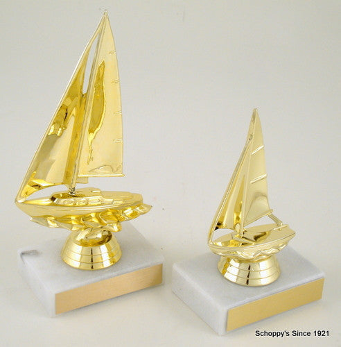 Sailboat Trophy on Marble - Small-Trophies-Schoppy&