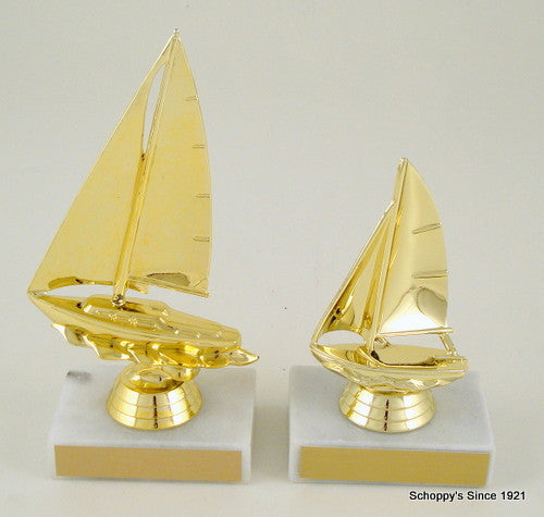 Sailboat Trophy on Marble - Small-Trophies-Schoppy&