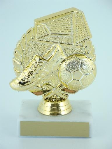 Soccer Wreath Trophy on Marble Base-Trophies-Schoppy's Since 1921