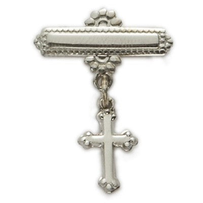 Sterling Silver Cross Bar Pin-Religious Medallion-Schoppy&