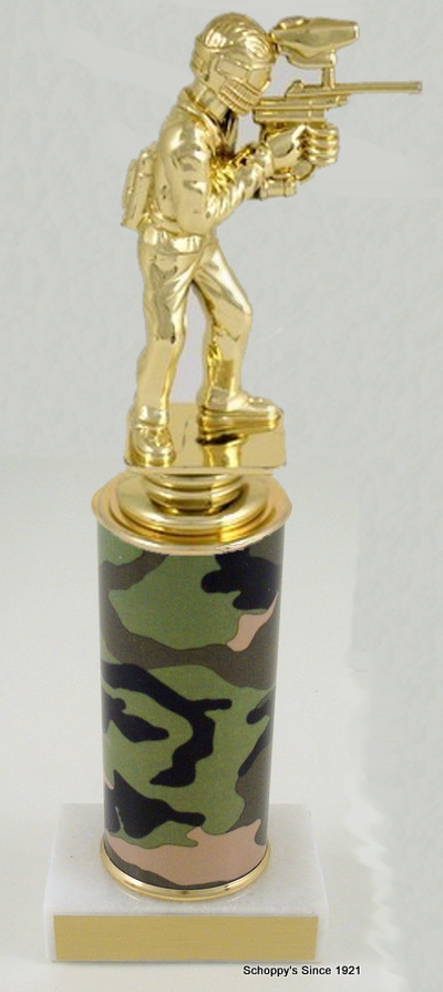 Paintball Trophy On Camo Round Column-Trophies-Schoppy's Since 1921