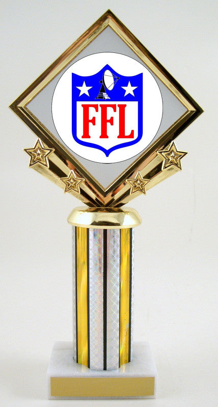 Fantasy Football Diamond Star Column Trophy-Trophy-Schoppy&