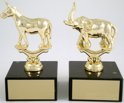 Metal Political Animal Figure Trophy On Black Marble-Trophies-Schoppy's Since 1921