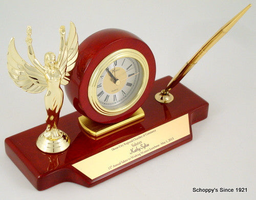 Winged Victory Rosewood Piano Finish Clock Pen Set-Clock-Schoppy&
