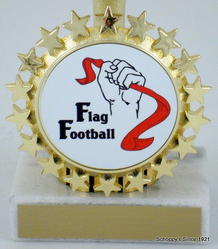 Flag Football on Football Riser with Logo Trophy-Trophies-Schoppy&