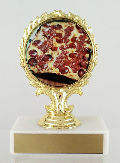 Pizza Logo Trophy On Marble Base-Trophy-Schoppy's Since 1921