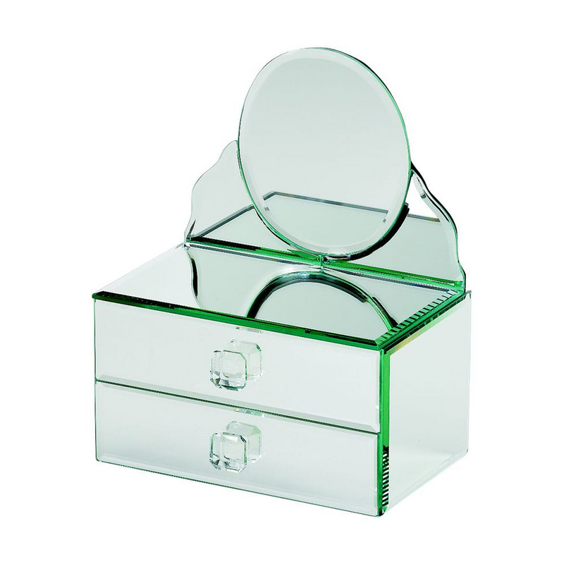Jewelry Box with Two Drawers and Mirror