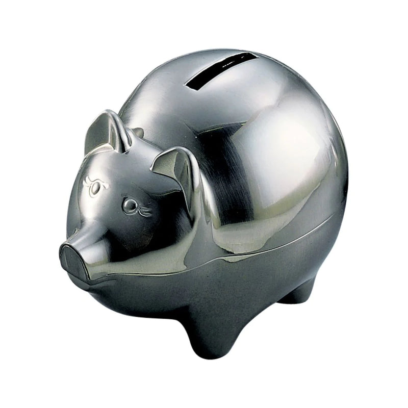 Piggy Bank Pewter Finish Large