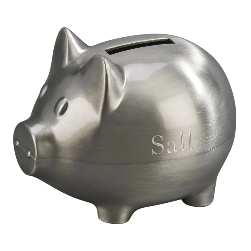 Piggy Bank Pewter Finish Small