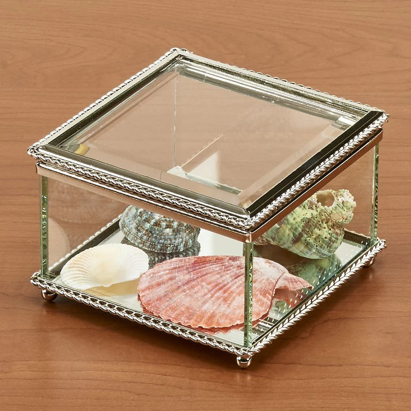 Glass Box with Hinged Top 3.25" Square