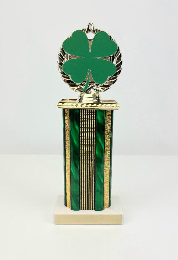 St. Patrick's Day 4 Leaf Clover Column Trophy