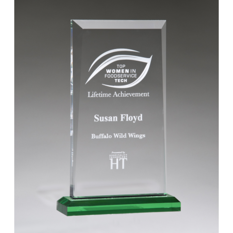 Apex Series Clear Acrylic Award With Colored Highlights