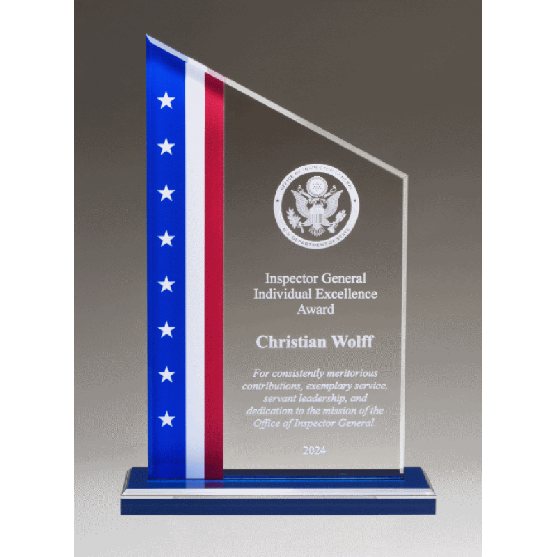 Acrylic Award with American Flag
