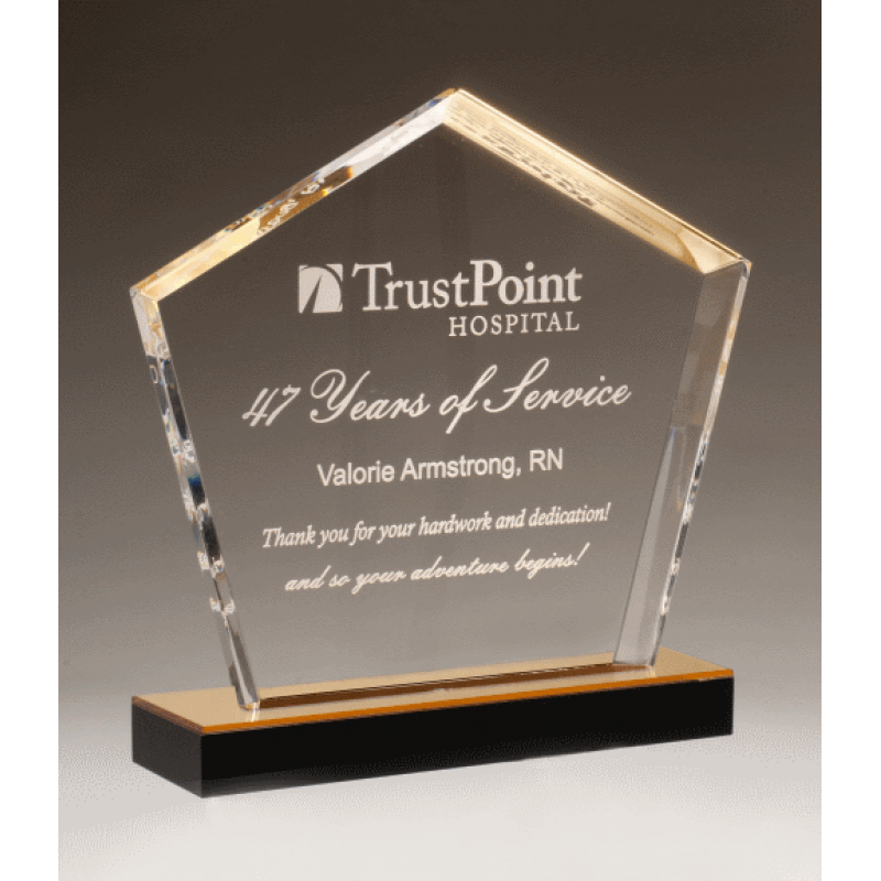 Diamond Series Acrylic Award with Gold Accent