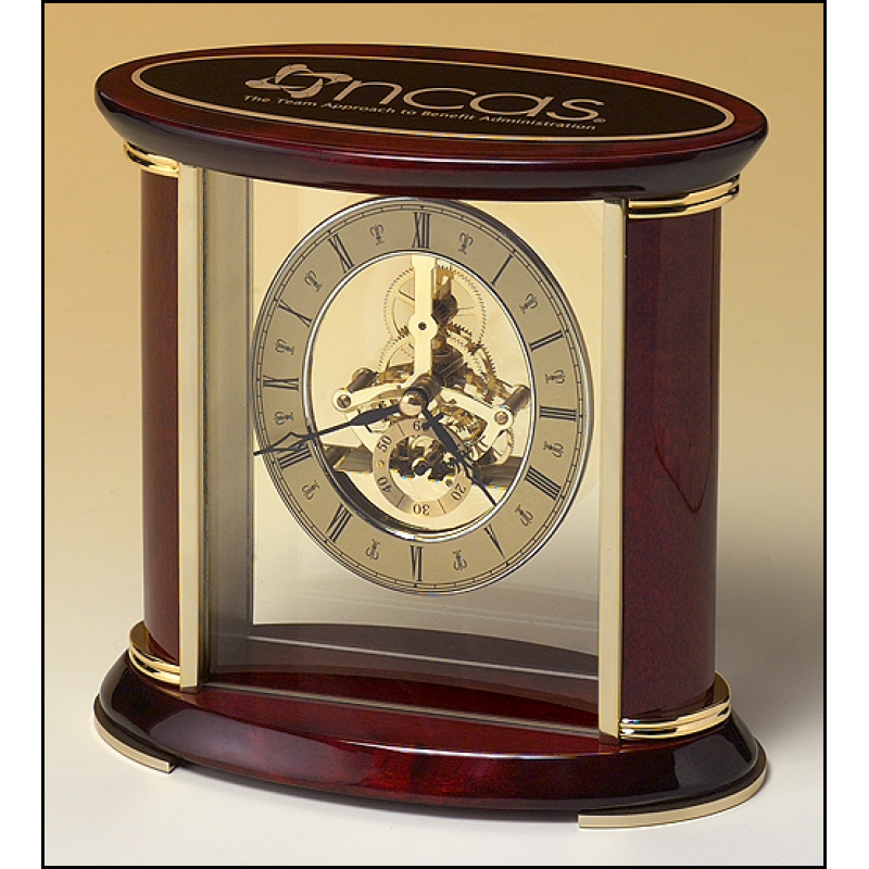 Skeleton Clock Rosewood Finish and Brass Movement