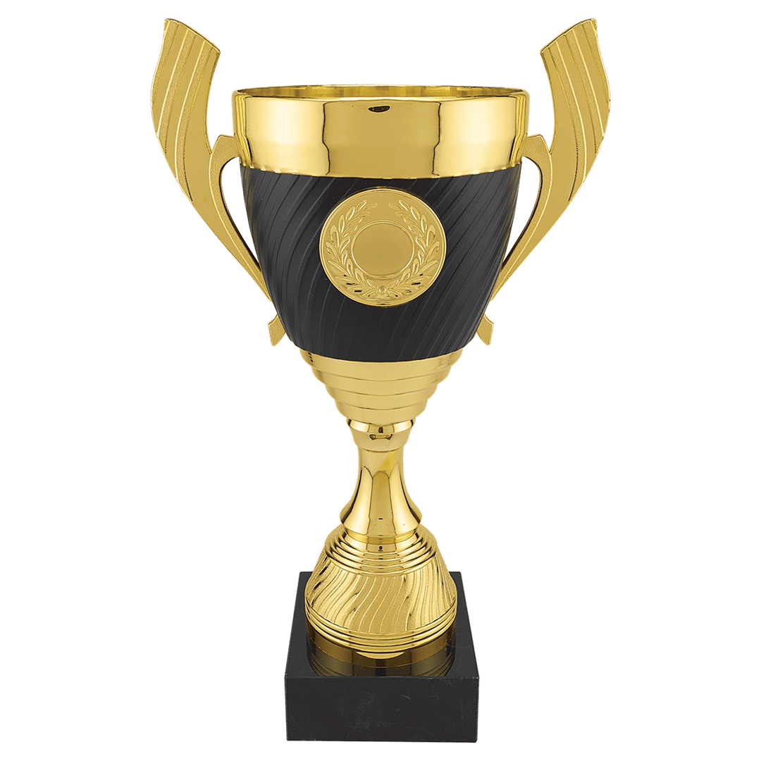Gold and Black Logo Cup
