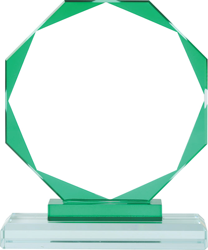 Green Trim Crystal Octagon