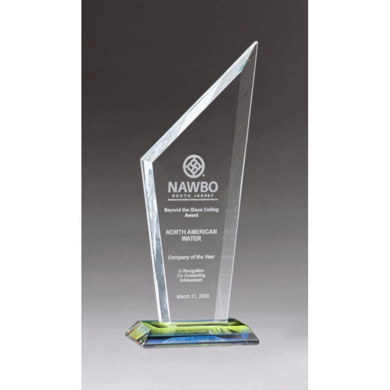 Clear Glass Award with Prism Base