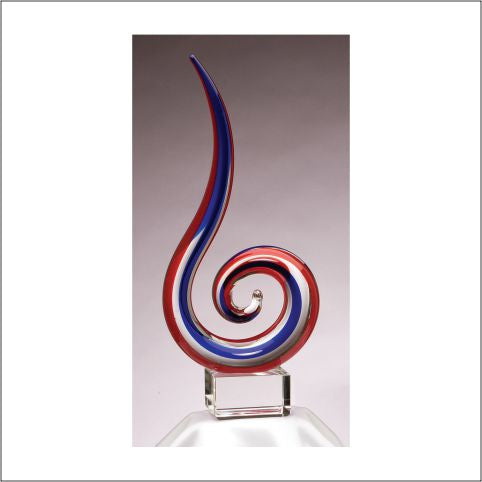 Art Glass Red White and Blue