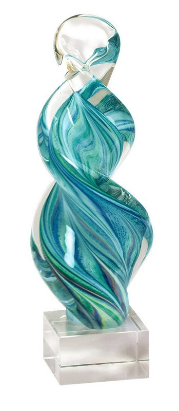 Art Glass Teal Swirl