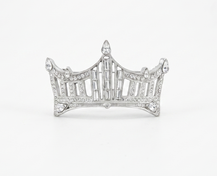 Rhinestone Crown Pin - Large