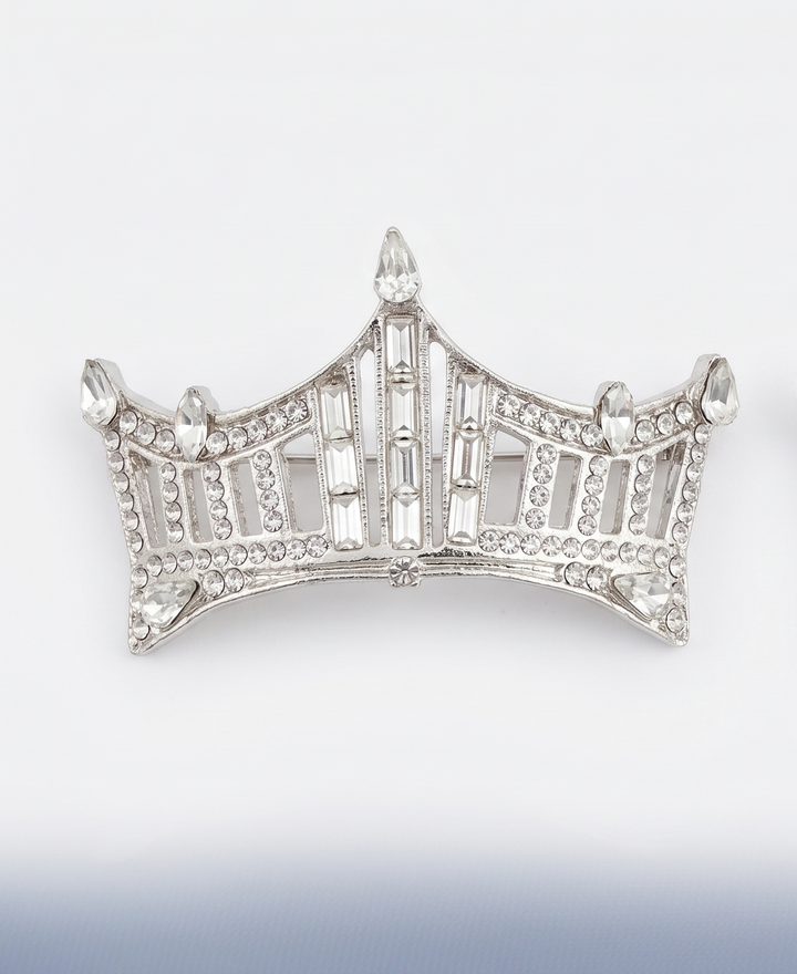 Rhinestone Crown Pin - Large