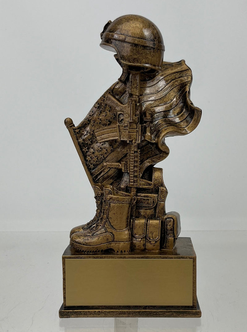 Military Battlefield Cross Resin Trophy