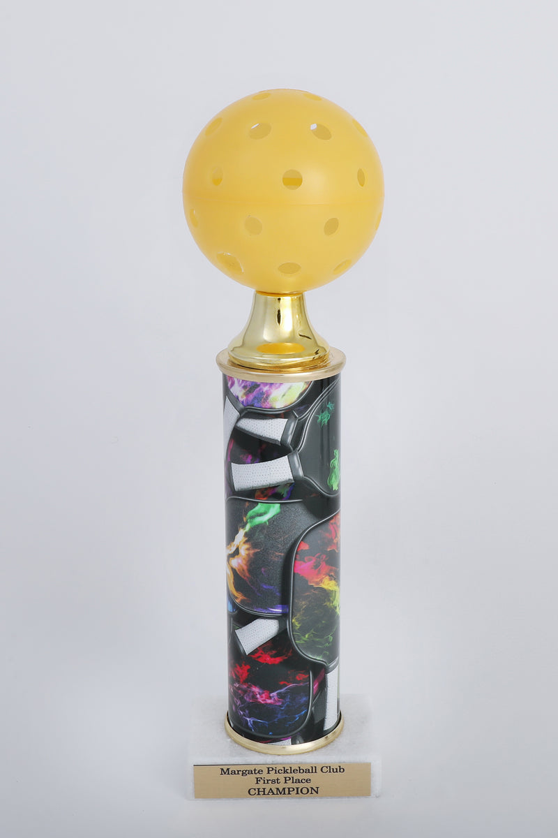 Pickleball Ball Custom Column Trophy