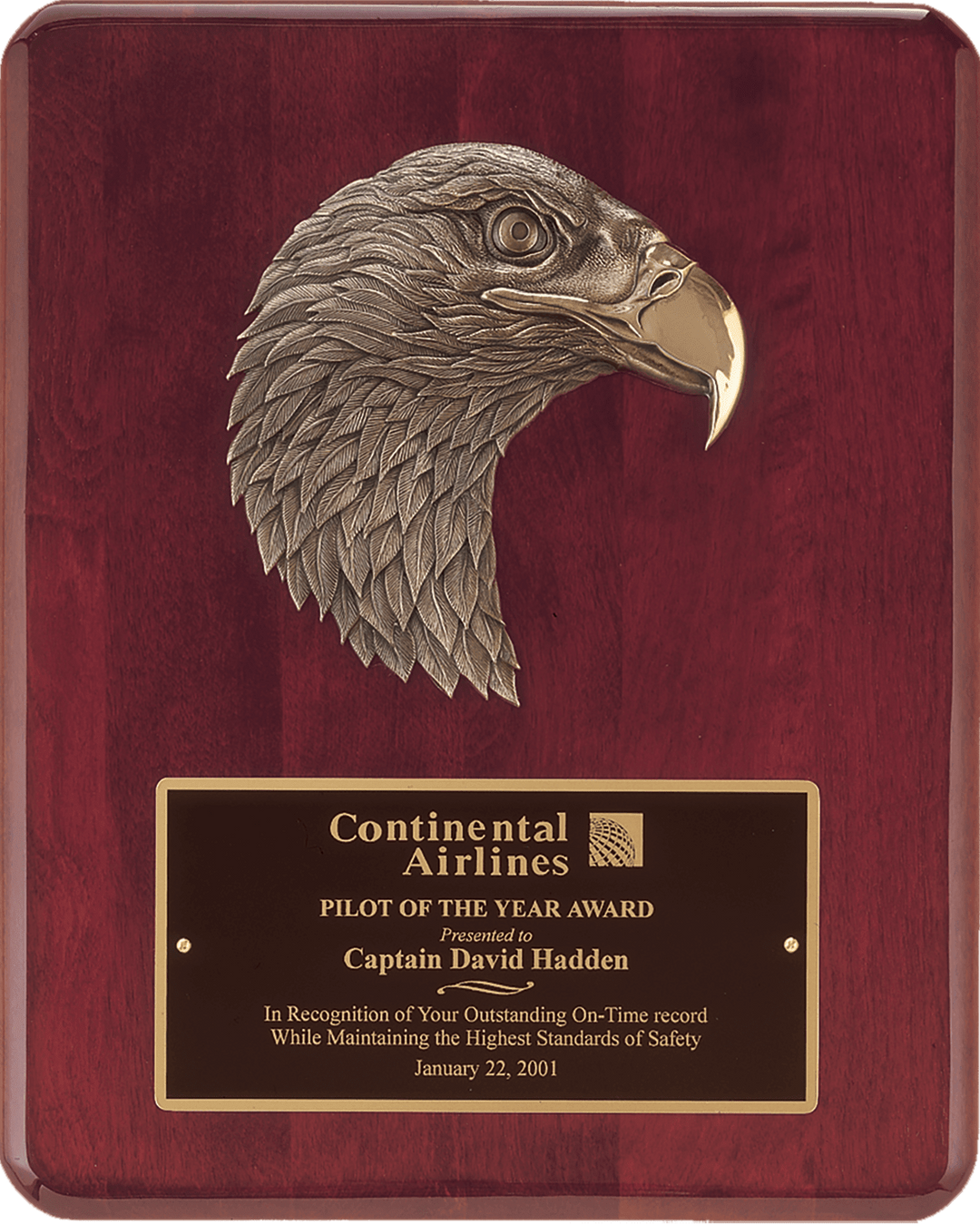 American Eagle Casting on Piano Finish Plaque