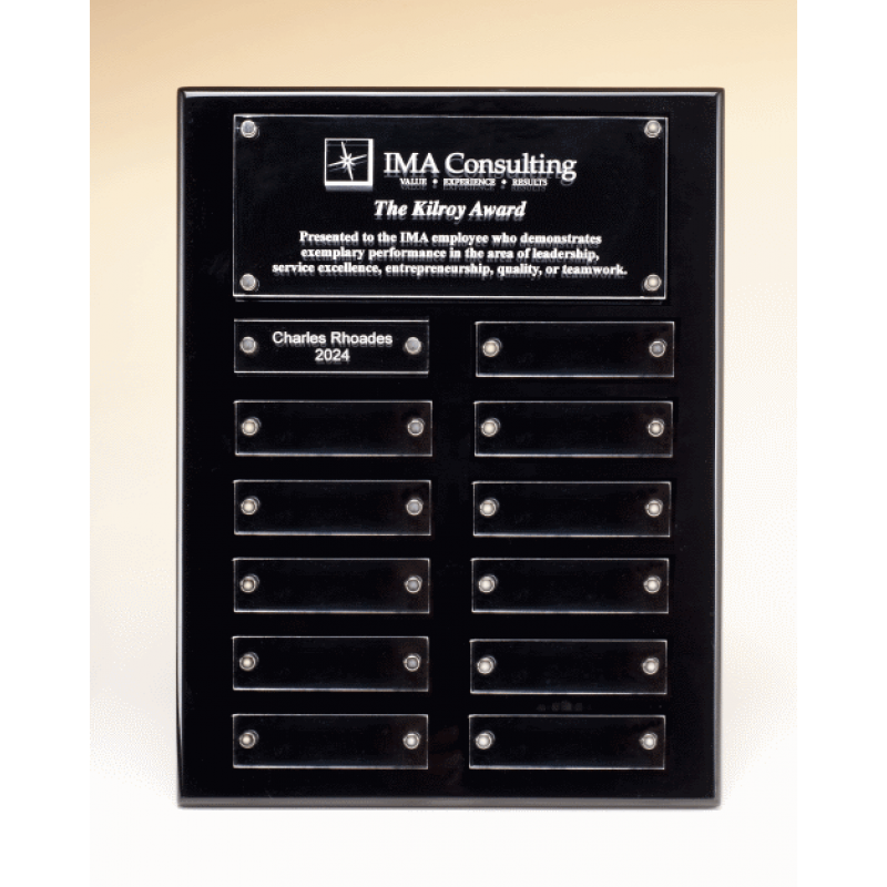 Black High Gloss Plaque with Acrylic Perpetual Plates