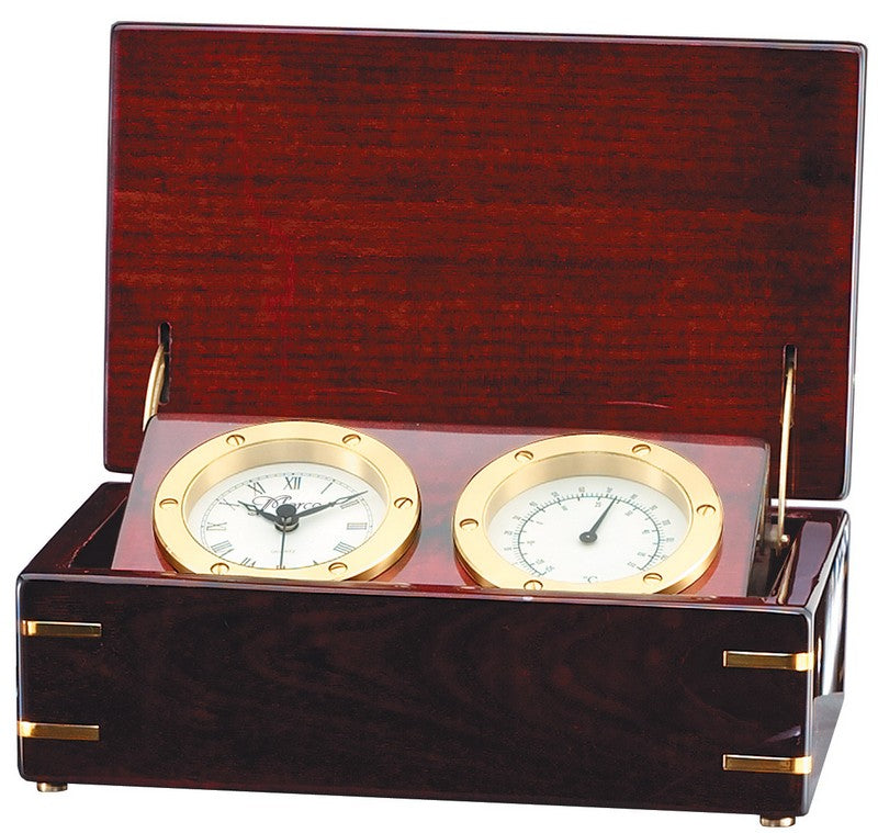 Analog Desk Clock and Thermometer