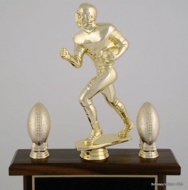 Football Perpetual Trophy SPT Close Up image of a trophy Topper of a Large 8 inch Football Runner